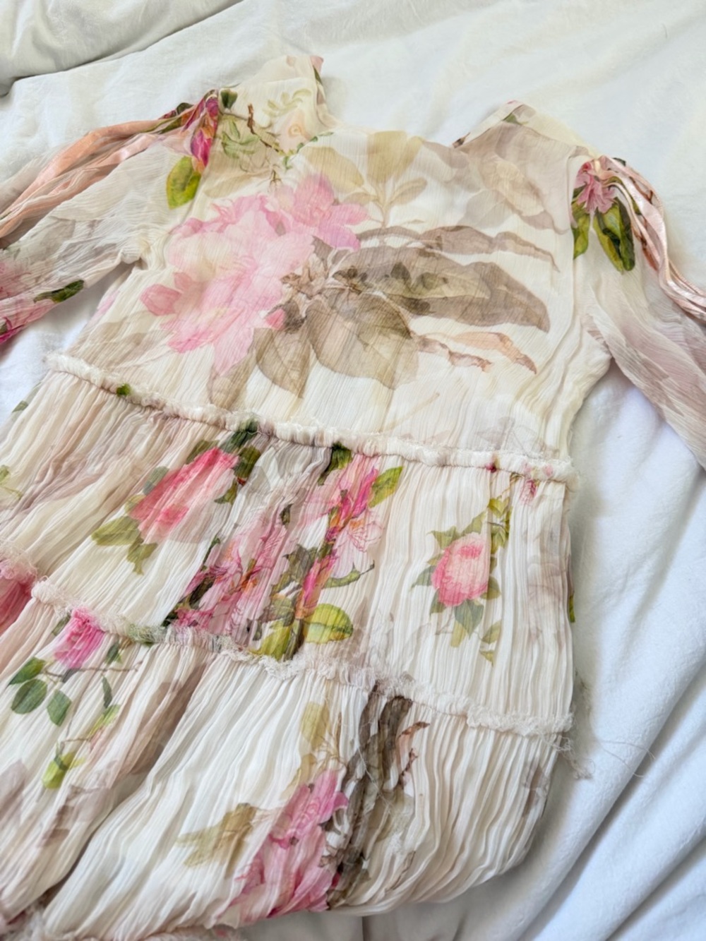 Rococo Sand Melody Maxi Dress Floral High Low Balloon Sleeve Boho Romantic S - Picture 10 of 11